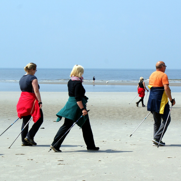group nordic walk for healthier lifestyle