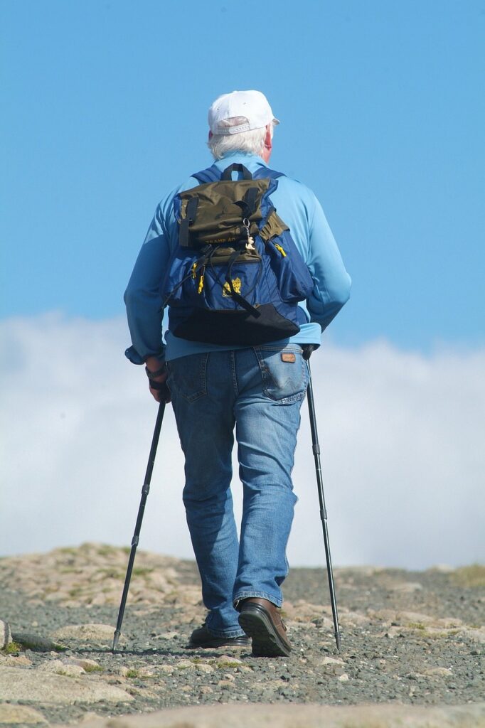 elderly nordic walk
